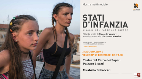 “Stati di infanzia. Viaggio nel paese che cresce”. La mostra multimediale di Con i Bambini fa tappa al Parco dei Saperi di Palazzo Biscari. L’inugurazione il 19 dicembre